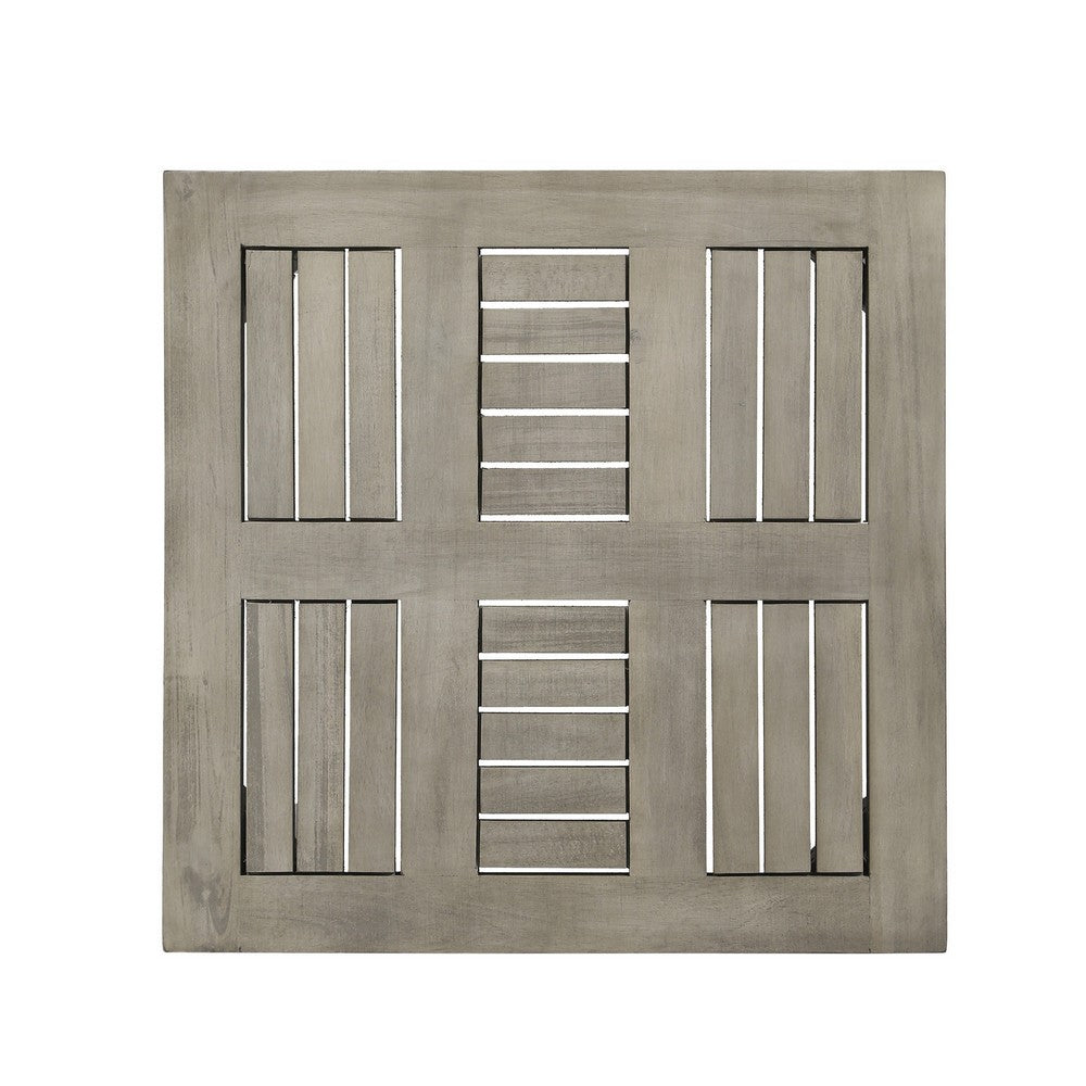 Bops Outdoor Square Side Table, 20 Inch Gray Weather-Resistant Wood - BM326900