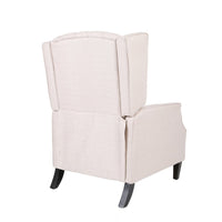 Pushback Recliner Chair, Strutted Legs, Beige Tufted Pleated Fabric - BM326903