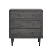 Raya Tall Dresser Chest, 3 Drawers and Rubberwood Legs, Modern Gray - BM326904