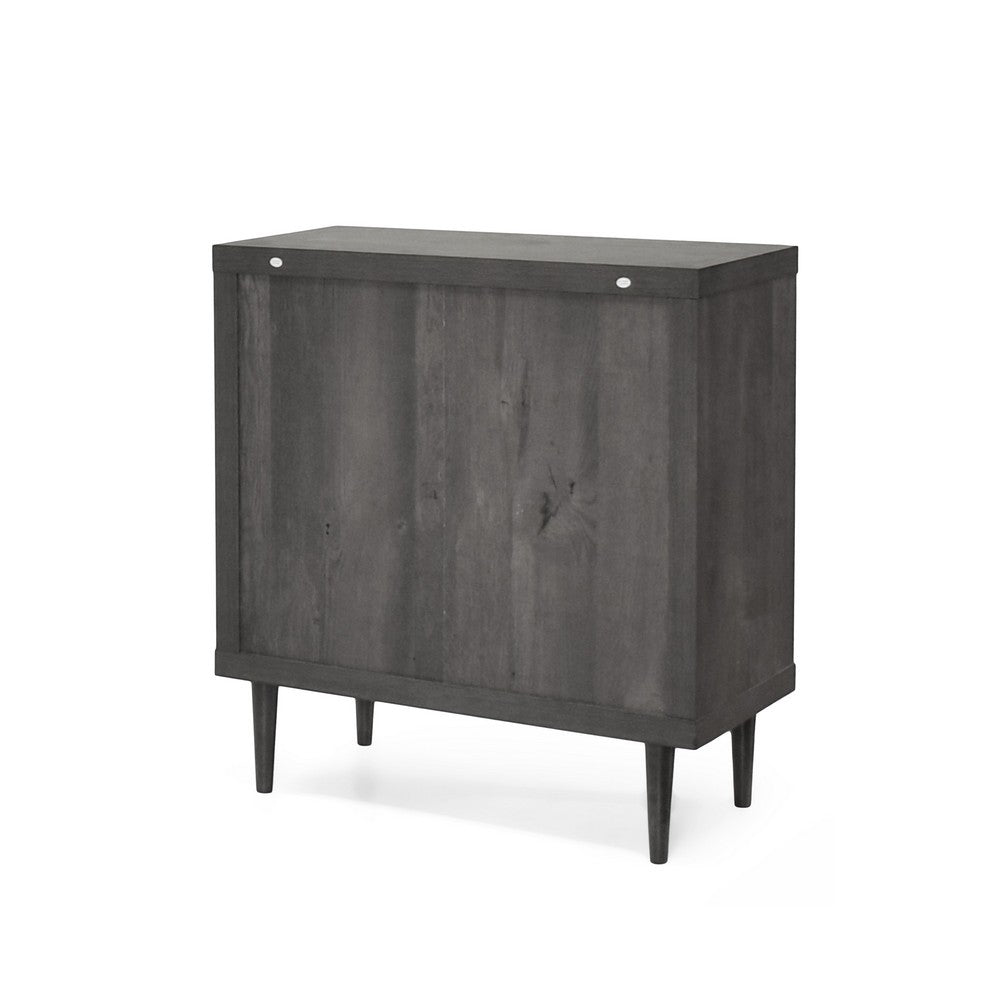 Raya Tall Dresser Chest, 3 Drawers and Rubberwood Legs, Modern Gray - BM326904