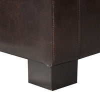 Liani Ottoman Bench, Storage Top, 50 Inch Dark Brown Bonded Leather - BM326922