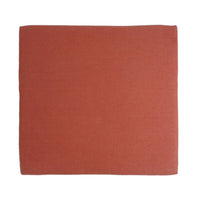 Square Ottoman with Splayed Rubberwood Legs, 33 Inch Coral Polyester - BM326925