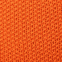 Alen Knitted Pouf with Handwoven Cube Details, 21 Inch Orange Cotton - BM326927