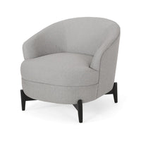 Olie Accent Club Chair, Barrel Style, Boucle Gray Fabric, Cross Base - BM326932