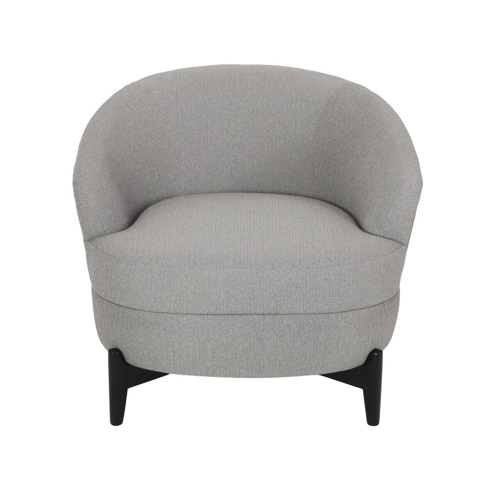 Olie Accent Club Chair, Barrel Style, Boucle Gray Fabric, Cross Base - BM326932