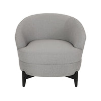 Olie Accent Club Chair, Barrel Style, Boucle Gray Fabric, Cross Base - BM326932