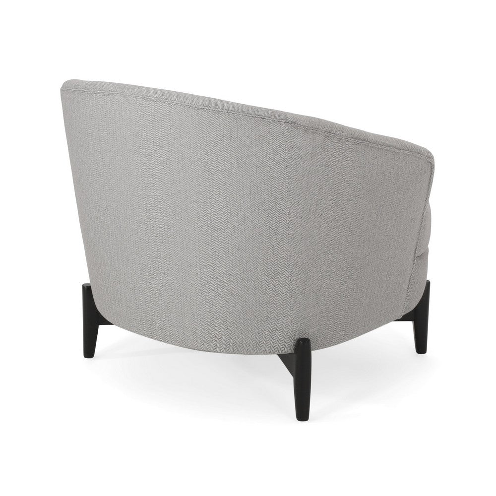 Olie Accent Club Chair, Barrel Style, Boucle Gray Fabric, Cross Base - BM326932