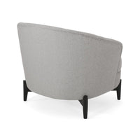 Olie Accent Club Chair, Barrel Style, Boucle Gray Fabric, Cross Base - BM326932