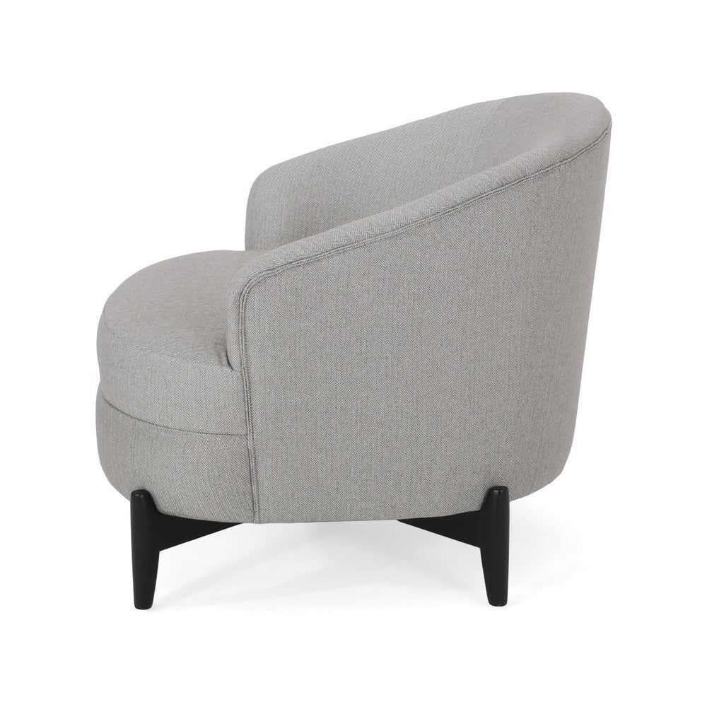 Olie Accent Club Chair, Barrel Style, Boucle Gray Fabric, Cross Base - BM326932