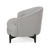 Olie Accent Club Chair, Barrel Style, Boucle Gray Fabric, Cross Base - BM326932