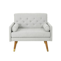 Lita Wide Accent Club Chair, Button Tufted, Gray Textured Fabric - BM326936