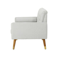 Lita Wide Accent Club Chair, Button Tufted, Gray Textured Fabric - BM326936