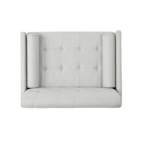 Lita Wide Accent Club Chair, Button Tufted, Gray Textured Fabric - BM326936