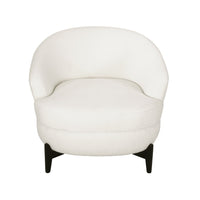 Olie Accent Club Chair, Barrel Style, Boucle White Fabric, Cross Base - BM326937
