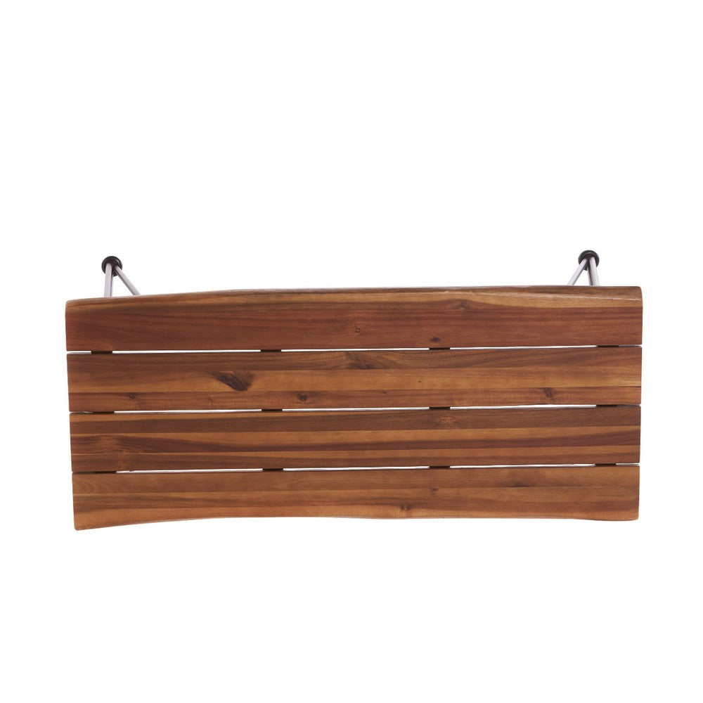 Zoe Outdoor Coffee Table, Hairpin Legs, 43in Brown Slatted Acacia Wood - BM326942