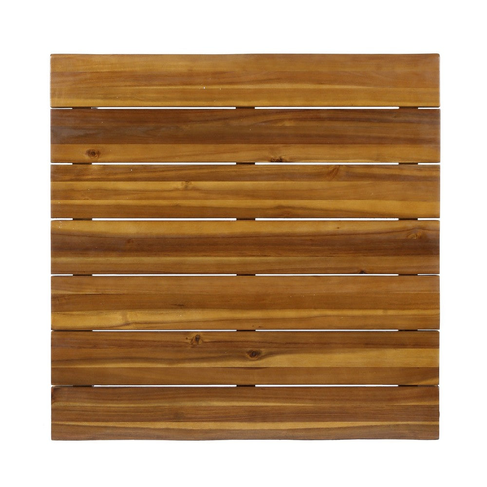Zoe Outdoor Coffee Table, Hairpin Legs, 33in Brown Slatted Acacia Wood - BM326943