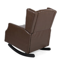 Zyna Rocking Chair, Gentle, Dark Brown Waffle Stitch Faux Leather - BM326957