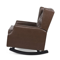 Zyna Rocking Chair, Gentle, Dark Brown Waffle Stitch Faux Leather - BM326957