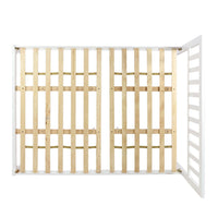 Danie Low Profile Queen Bed, Open Slat Headboard, White Acacia Wood - BM326959