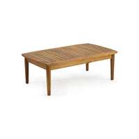 Roxy 2pc Outdoor Loveseat and Coffee Table Set, Acacia Wood, Cream - BM326962