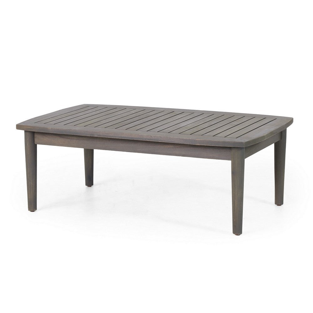 Roxy 2pc Outdoor Loveseat and Coffee Table Set, Acacia Wood, Dark Gray - BM326963