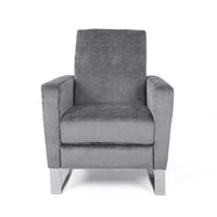Reki Push Back Manual Recliner Chair, Stainless Steel Legs, Gray - BM326965