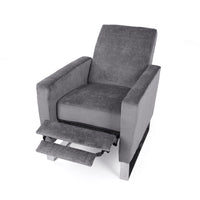 Reki Push Back Manual Recliner Chair, Stainless Steel Legs, Gray - BM326965