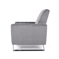 Reki Push Back Manual Recliner Chair, Stainless Steel Legs, Gray - BM326965