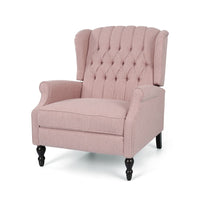 Jade Oversize Wide Chair Manual Recliner, Wingback, Pink Tufted - BM326968
