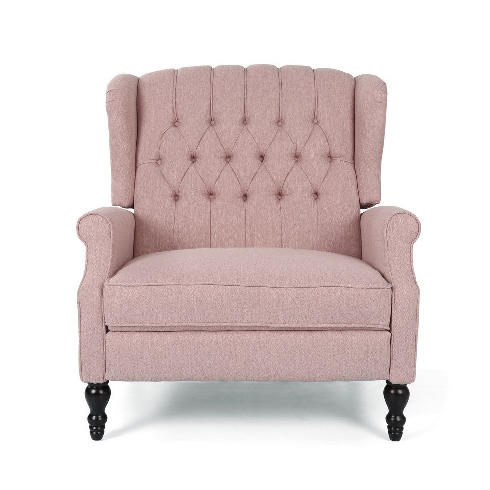 Jade Oversize Wide Chair Manual Recliner, Wingback, Pink Tufted - BM326968