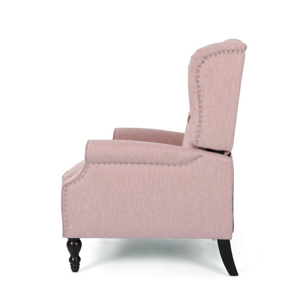 Jade Oversize Wide Chair Manual Recliner, Wingback, Pink Tufted - BM326968