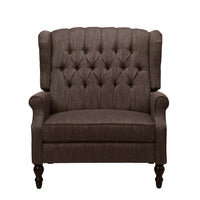 Jade Oversize Wide Chair Manual Recliner, Wingback, Brown Tufted - BM326971