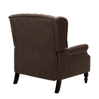 Jade Oversize Wide Chair Manual Recliner, Wingback, Brown Tufted - BM326971