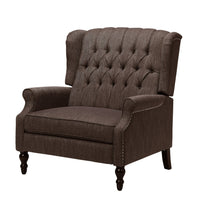 Jade Oversize Wide Chair Manual Recliner, Wingback, Brown Tufted - BM326971