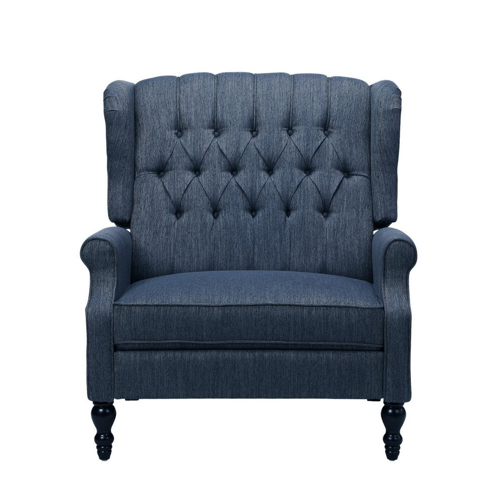 Jade Oversize Wide Chair Manual Recliner, Navy Blue Button Tufted - BM326972