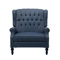 Jade Oversize Wide Chair Manual Recliner, Navy Blue Button Tufted - BM326972