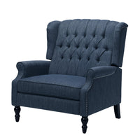 Jade Oversize Wide Chair Manual Recliner, Navy Blue Button Tufted - BM326972