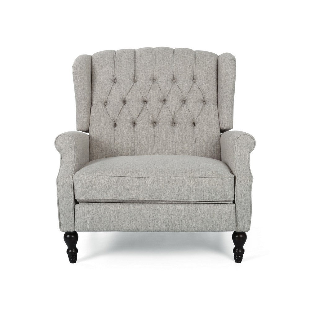 Jade Oversize Wide Chair Manual Recliner, Light Gray Tufted - BM326973