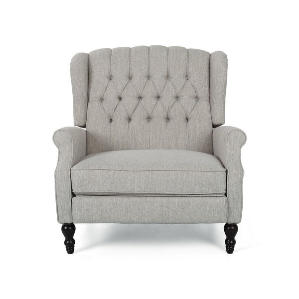 Jade Oversize Wide Chair Manual Recliner, Light Gray Tufted - BM326973