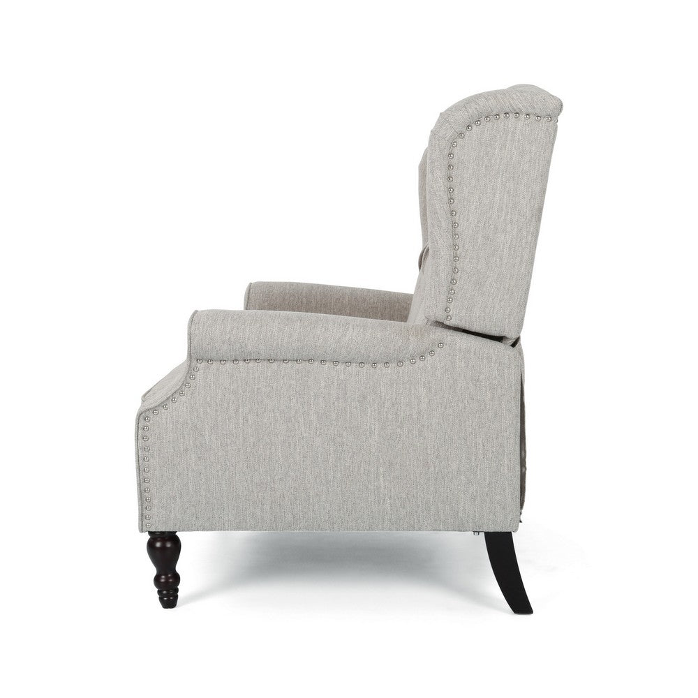 Jade Oversize Wide Chair Manual Recliner, Light Gray Tufted - BM326973