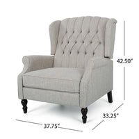 Jade Oversize Wide Chair Manual Recliner, Light Gray Tufted - BM326973
