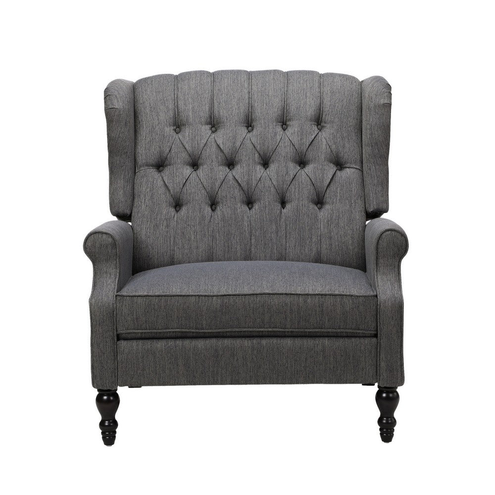 Jade Oversize Wide Chair Manual Recliner, Dark Gray Button Tuft - BM326974