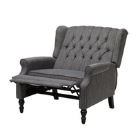 Jade Oversize Wide Chair Manual Recliner, Dark Gray Button Tuft - BM326974