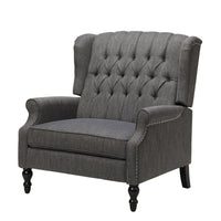 Jade Oversize Wide Chair Manual Recliner, Dark Gray Button Tuft - BM326974