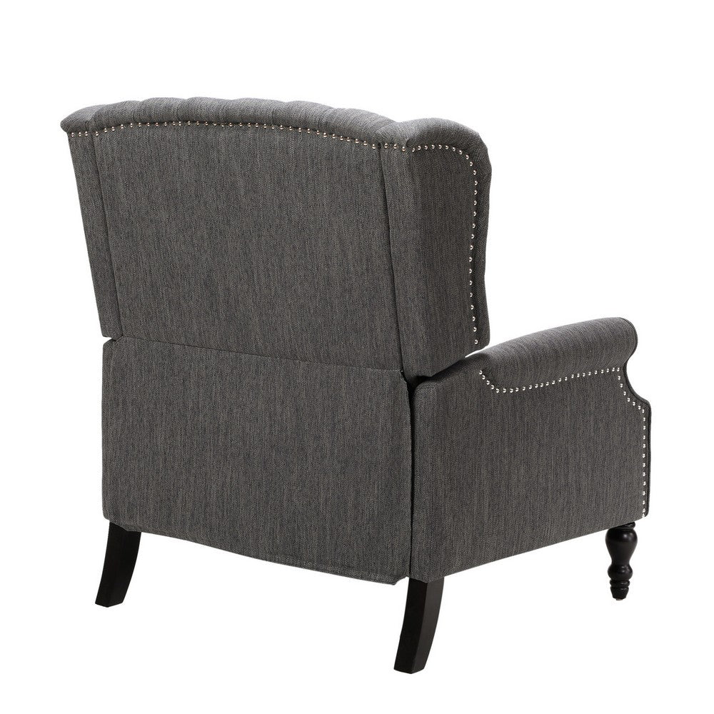Jade Oversize Wide Chair Manual Recliner, Dark Gray Button Tuft - BM326974