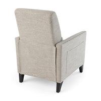 Davy Pushback Recliner Chair, Nailhead Trim, Birch Wood, Gray Fabric - BM326978
