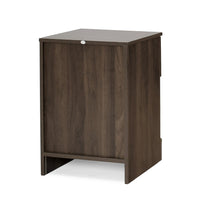 Vinie Nightstand, 2 Drawers and Open Top, 23 Inch Dark Brown Faux Wood - BM326982