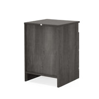 Vinie Nightstand, 2 Drawers and Open Top, 23 Inch Dark Gray Faux Wood - BM326983