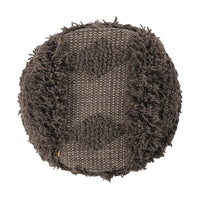 Footstool Ottoman, Handcrafted Boho Design, Brown Woven Seat, Wood - BM326989