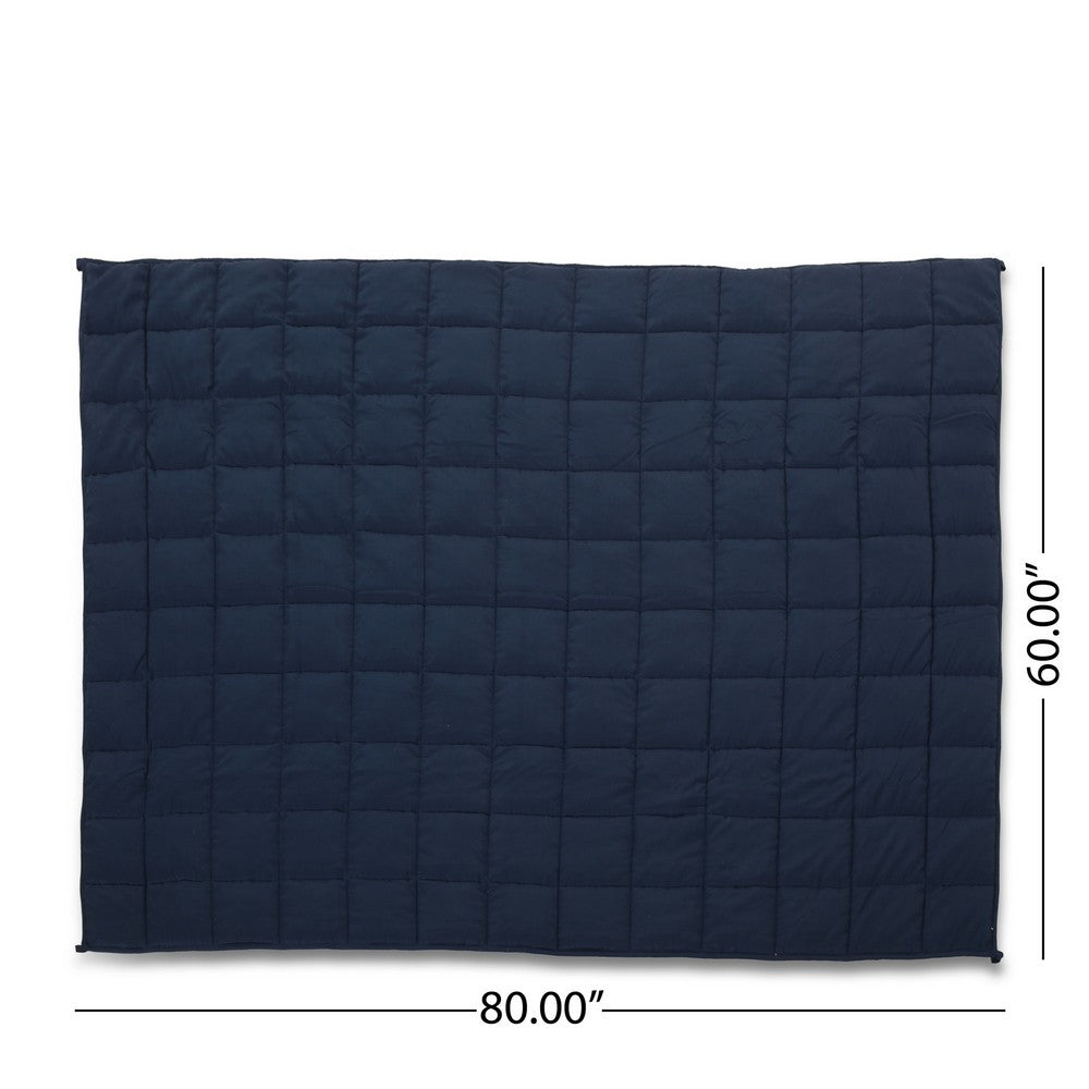 Blankie 20lbs Weighted Blanket, 60 x 80 Cotton Multilayer, Navy Blue - BM326990